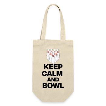 KEEP CALM AND BOWL, STRIKE MEISTER! PIN SNIPER - Geschenkbeutel für Flaschen - Natur - Vorne