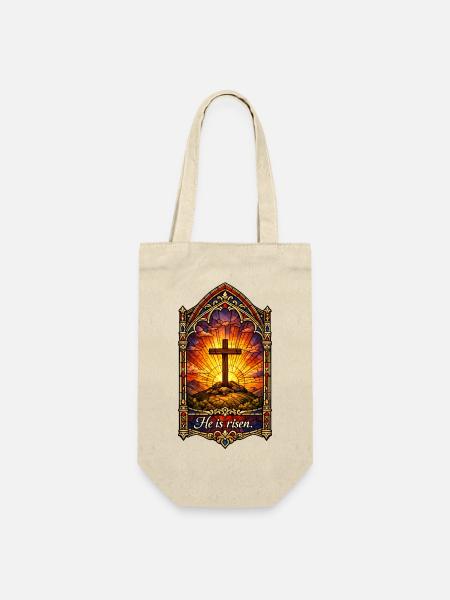 Auferstehung He is Risen Ostern Jesus - Geschenkbeutel für Flaschen - Natur