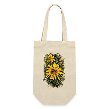 Sonnenblumen Prisma Blütenkunst - Geschenkbeutel für Flaschen - Natur - Vorne