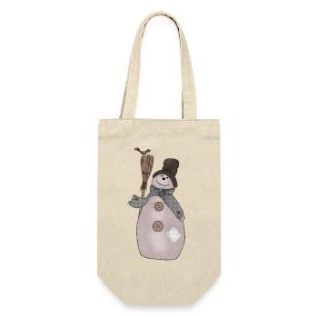 Schaebiger_Schneemann - Geschenkbeutel für Flaschen - Natur - Vorne