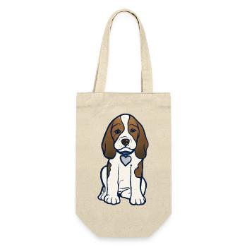 Illustration des Beagle-Herz-Welpen - Geschenkbeutel für Flaschen - Natur - Vorne