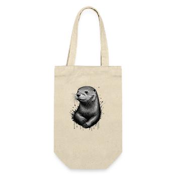 Otter - Geschenkbeutel für Flaschen - Natur - Vorne