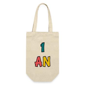 1 AN. 1er ANNIVERSAIRE. ANNIVERSAIRE 1 AN. BEBE - Sac à bouteille - nature - Devant