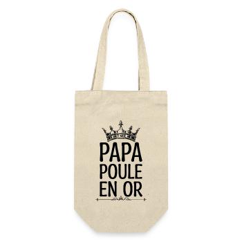 Fête des pères, Papa Poule en or cadeau pour papa - Sac à bouteille - nature - Devant