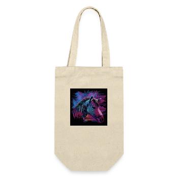 Zebra with neon colors, synthwave / 80s - Gift Bag for Bottles - nature - Front