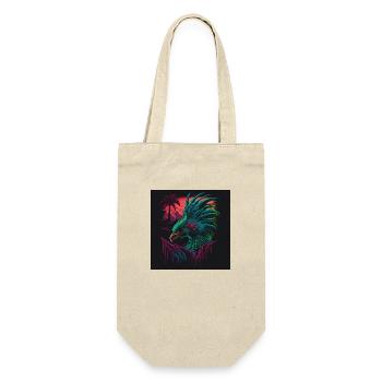Peacock with neon colors, synthwave / 80s - Gift Bag for Bottles - nature - Front