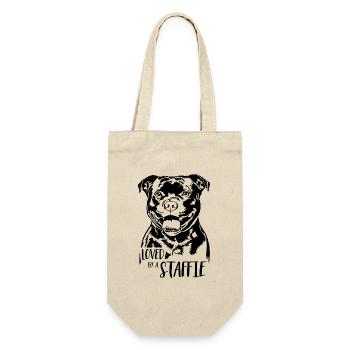 Loved by a Staffie Staffordshire Bull Terrier Dog - Gift Bag for Bottles - nature - Front