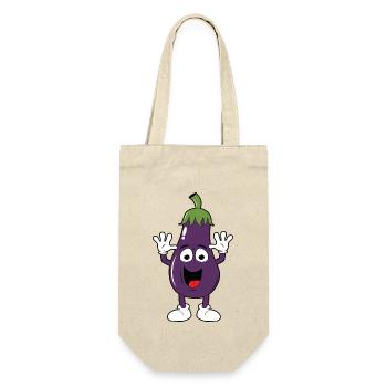 Hässliches Kostüm Fasching Gemüse Aubergine - Geschenkbeutel für Flaschen - Natur - Vorne