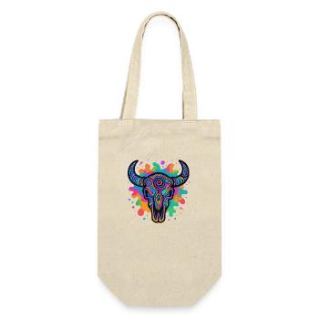 Colorful bull skull - Gift Bag for Bottles - nature - Front