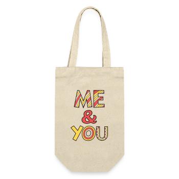 Me and You Schrift - Geschenkbeutel für Flaschen - Natur - Vorne