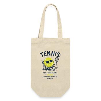 Tennis Chill: Erwachsene dürfen spielen - Geschenkbeutel für Flaschen - Natur - Vorne