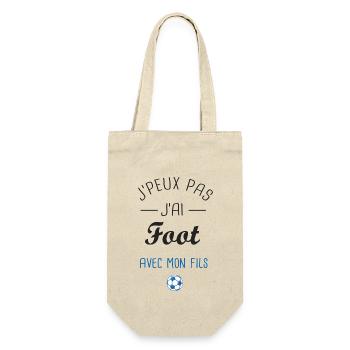 J'peux pas j'ai Foot avec mon fils papa et fils - Sac à bouteille - nature - Devant