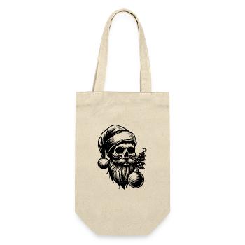 Crâne de Père Noël avec ornement de Noël - Sac à bouteille - nature - Devant