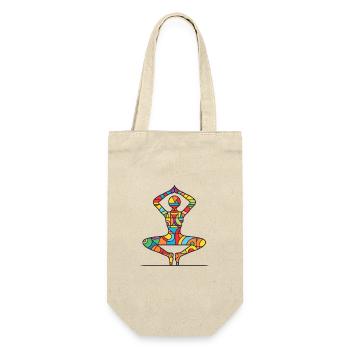 Yoga Woman - Geschenkbeutel für Flaschen - Natur - Vorne