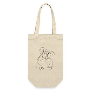 Old English Bulldog - Geschenkbeutel für Flaschen - Natur - Vorne
