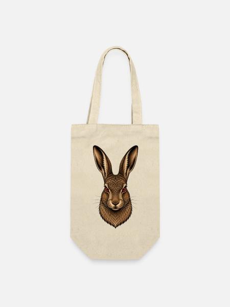 Der Hase - Geschenkbeutel für Flaschen - Natur
