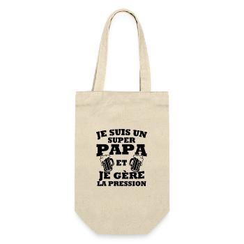 Je suis un super papa et je gère la pression - Sac à bouteille - nature - Devant