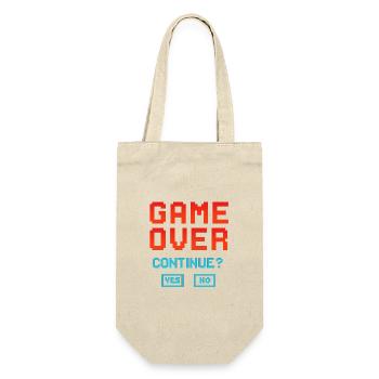 Game Over, Continue? - Geschenkbeutel für Flaschen - Natur - Vorne