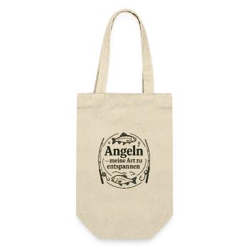 Angeln: Meine Art Zu Entspannen - Geschenkbeutel für Flaschen - Natur - Vorne