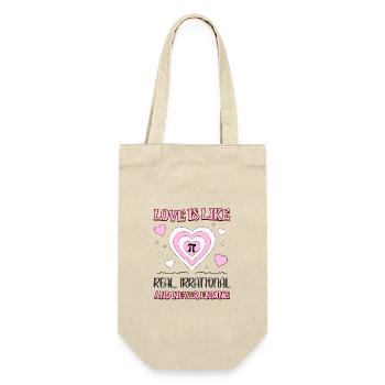 Liebe ist wie Pi real Irrational und nie endend - Geschenkbeutel für Flaschen - Natur - Vorne