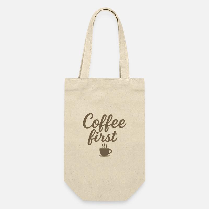 Kaffee zuerst  - Geschenkbeutel für Flaschen - Natur