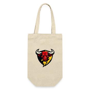Roter Bullenblitz Schild - Geschenkbeutel für Flaschen - Natur - Vorne
