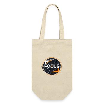 Fokus Zielkreis Logo - Geschenkbeutel für Flaschen - Natur - Vorne