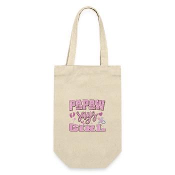 Papaw dit fille grossesse annonce fête de bébé - Sac à bouteille - nature - Devant