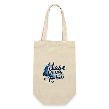 Je chasse les vagues, pas les chèques de paie – Surf et liberté - Sac à bouteille - nature - Devant