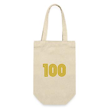 100. 100 JAHRE. 100-JÄHRIGES JUBILÄUM. 100. GEBURTSTAG - Geschenkbeutel für Flaschen - Natur - Vorne