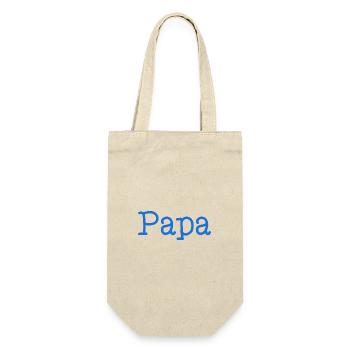 PAPA. VATERTAG. FROHER VATERTAG. ALLES GUTE ZUM GEBURTSTAG. - Geschenkbeutel für Flaschen - Natur - Vorne