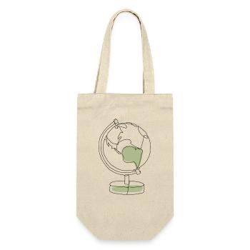 Weltkugel Südamerika grüner Lineart Kontinent - Geschenkbeutel für Flaschen - Natur - Vorne