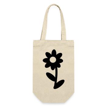 Blume - Geschenkbeutel für Flaschen - Natur - Vorne