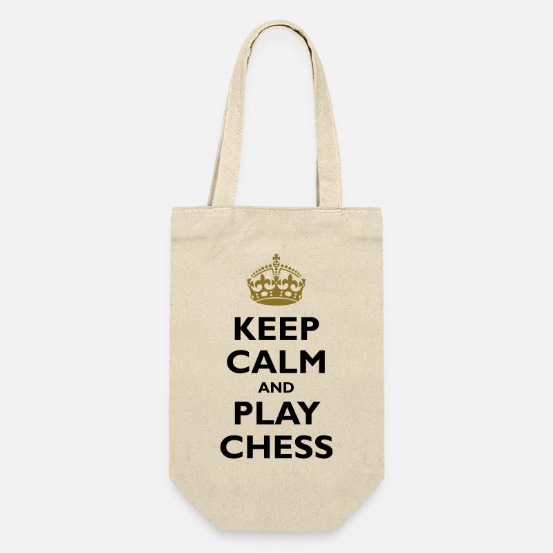 Keep calm and play chess - Geschenkbeutel für Flaschen - Natur