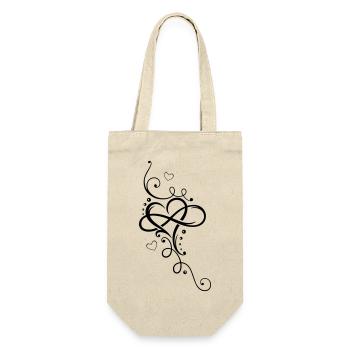 Herz, Unendlichkeit, heart, infinity - Geschenkbeutel für Flaschen - Natur - Vorne