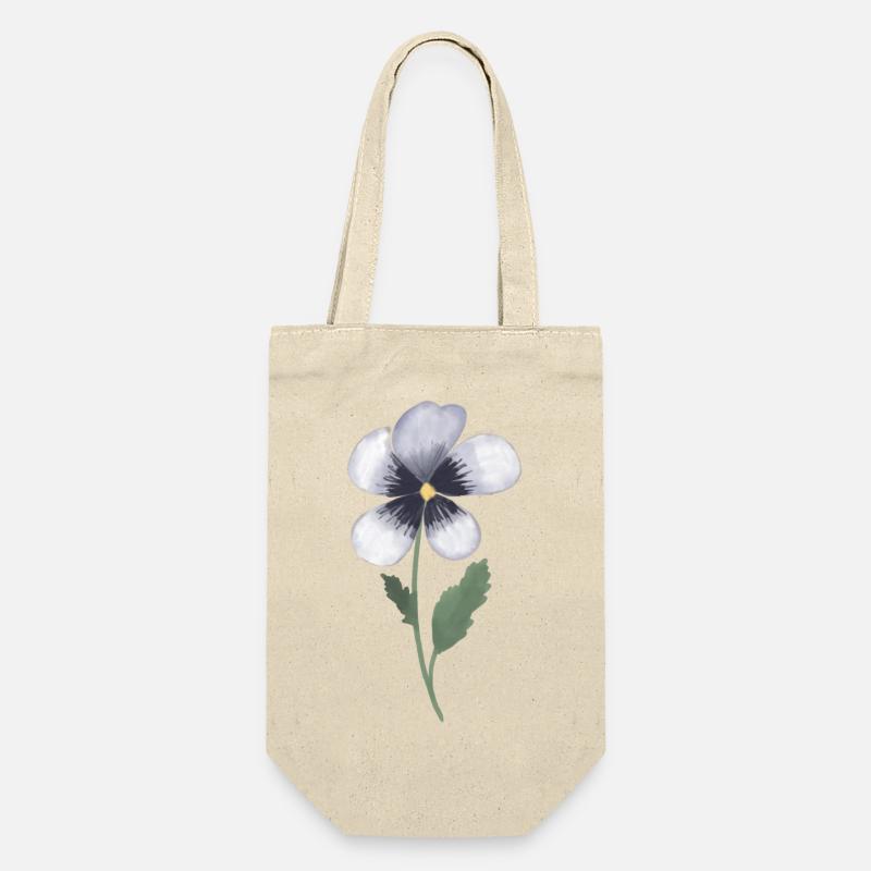 Stiefmütterchen Veilchen - Geschenkbeutel für Flaschen - Natur