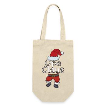 Men's Grandpa Claus Christmas Family Partnerlook - Gift Bag for Bottles - nature - Front