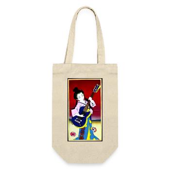 Geisha rockt die Welt - Geschenkbeutel für Flaschen - Natur - Vorne