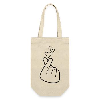 Love sign - Geschenkbeutel für Flaschen - Natur - Vorne
