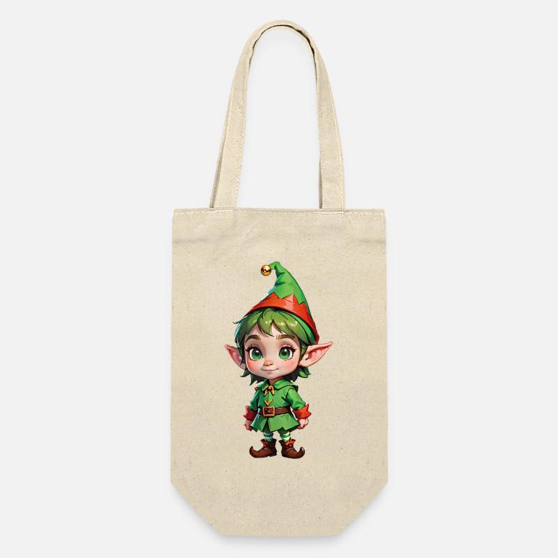 Mignon petit lutin de Noël - Sac à bouteille - nature