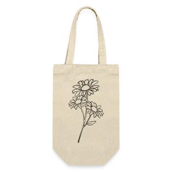 Gänseblümchen / Daisy - Geschenkbeutel für Flaschen - Natur - Vorne