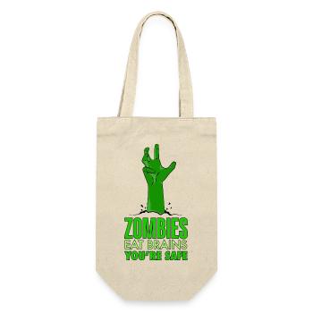 Zombies eat brains You are safe Gree Version - Gift Bag for Bottles - nature - Front