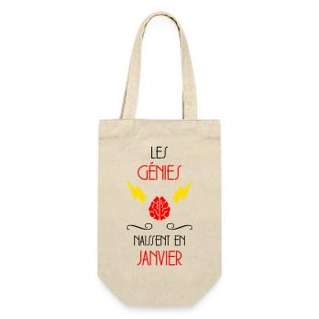 Les Génies Naissent en Janvier Cadeau Naissance - Sac à bouteille - nature - Devant
