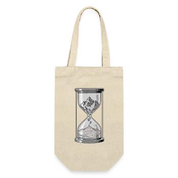 Bergsteiger Sanduhr - Geschenkbeutel für Flaschen - Natur - Vorne