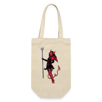 Crimson Devil Verführerin - Geschenkbeutel für Flaschen - Natur - Vorne