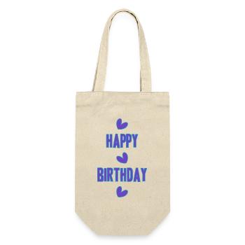 HAPPY BIRTHDAY. HAPPY BIRTHDAY. ANNIVERSARY. - Gift Bag for Bottles - nature - Front