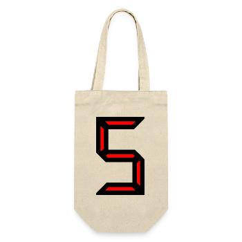 5. 5 JAHRE. 5-JÄHRIGES JUBILÄUM. GEBURTSTAG 5 JAHRE. 5 - Geschenkbeutel für Flaschen - Natur - Vorne