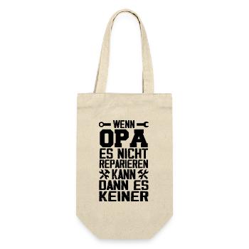 Wenn opa es nicht reparieren kann kann es keiner - Geschenkbeutel für Flaschen - Natur - Vorne