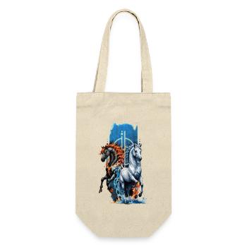 Ethereal Harmony: Majestic Water and Fire Horse - Gift Bag for Bottles - nature - Front