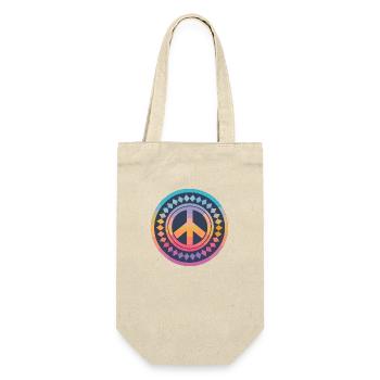 Love Peace 60s 70s Hippie Costume - Gift Bag for Bottles - nature - Front